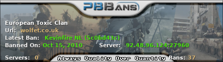 Wolfet European Toxic Clan Information PBBans Anti Cheat Server Streaming