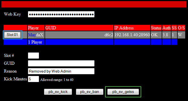 Webtool PBSS Screen